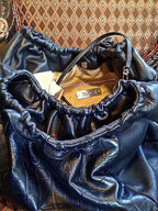 BE & D New York Cosette Croc Leather Tote Bag Large Black