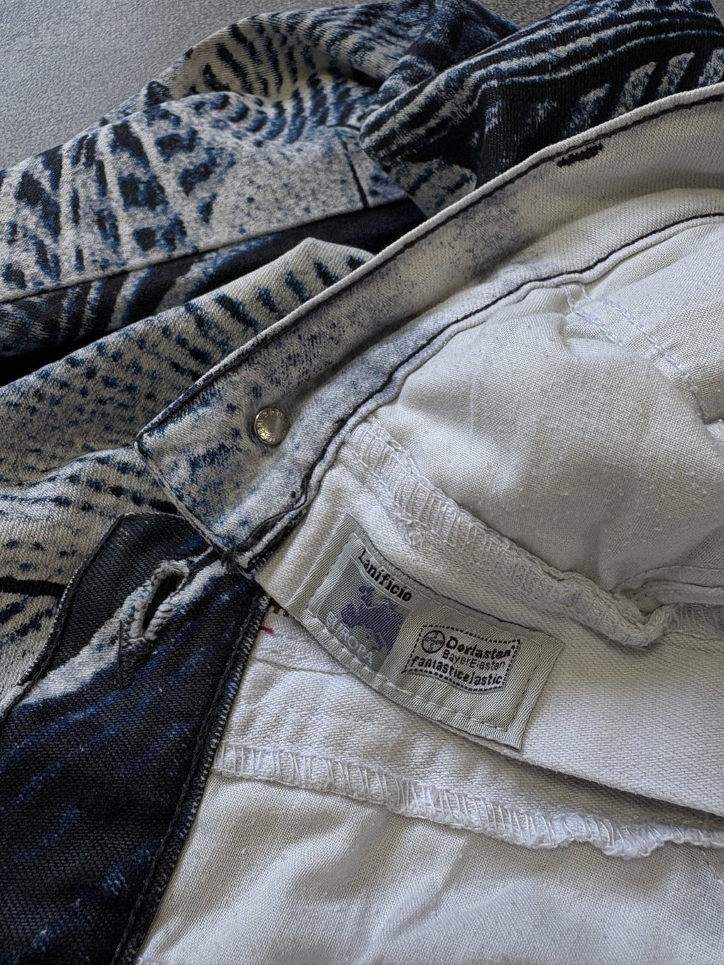 Vintage 2000's Roberto Cavalli Abstract Psychedelic Print Jeans Pants sz XL