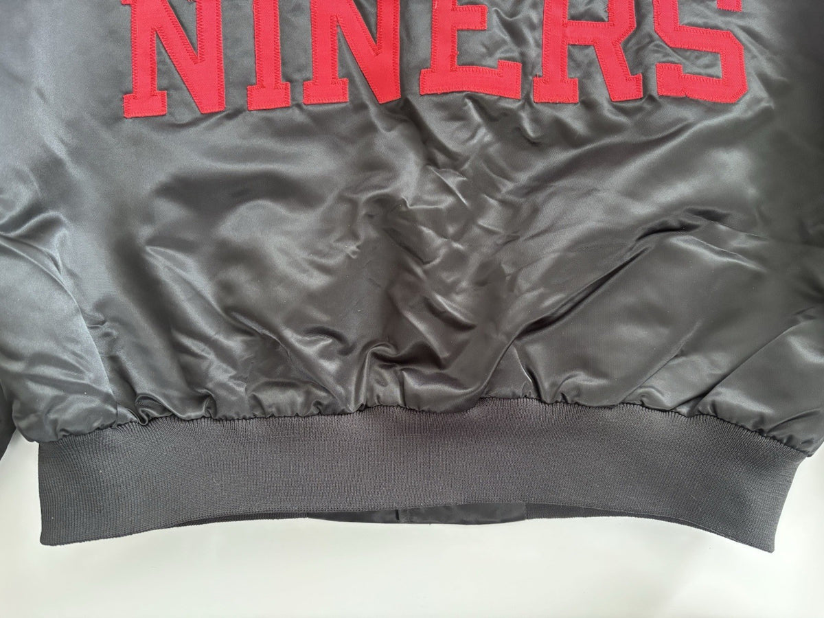 Chalk Line 1980s 49ers Black Satin Jacket XL