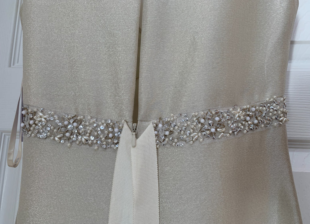 Vera Wang Long Formal Gown Mermaid Tulip Wedding Dress Size 6 Champagne NEW
