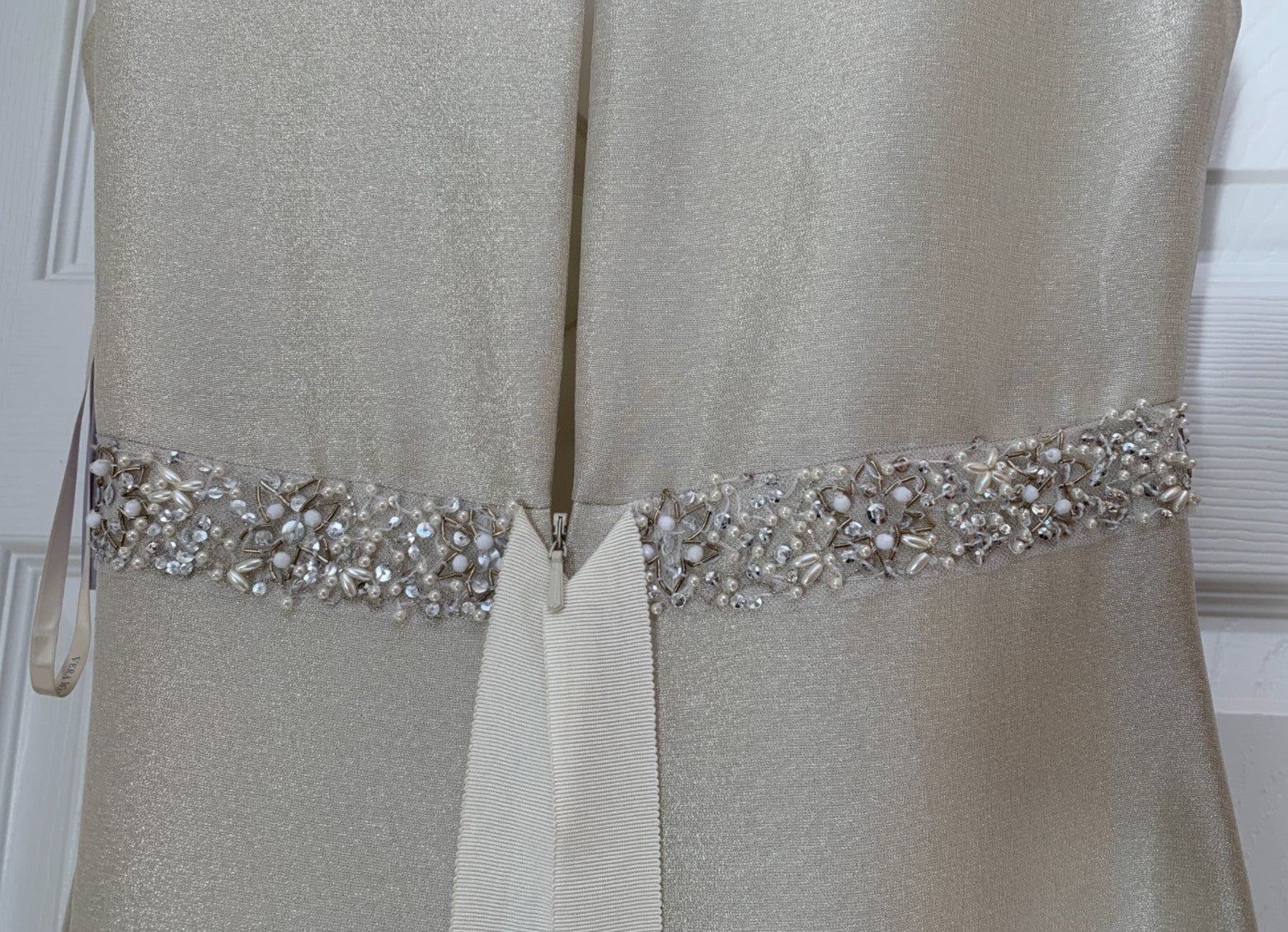 Vera Wang Long Formal Gown Mermaid Tulip Wedding Dress Size 6 Champagne NEW