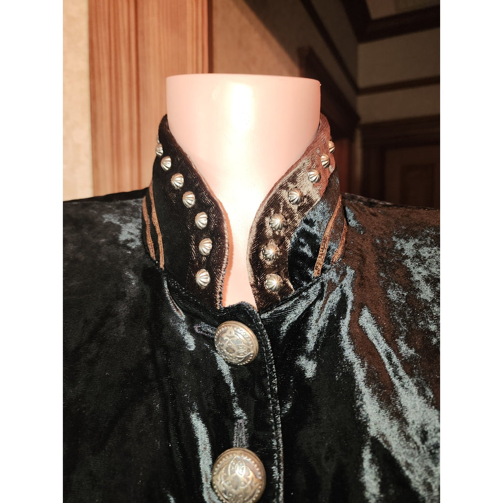 Double D Ranchwear Velvet Studded Skirt Set Black Brown XS/S