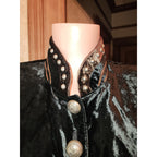 Double D Ranchwear Velvet Studded Skirt Set Black Brown XS/S
