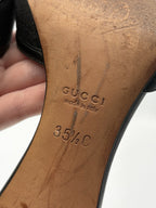 Gucci Black Canvas GG Monogram Kitten Heels with Braid Accent Size EU 35.5