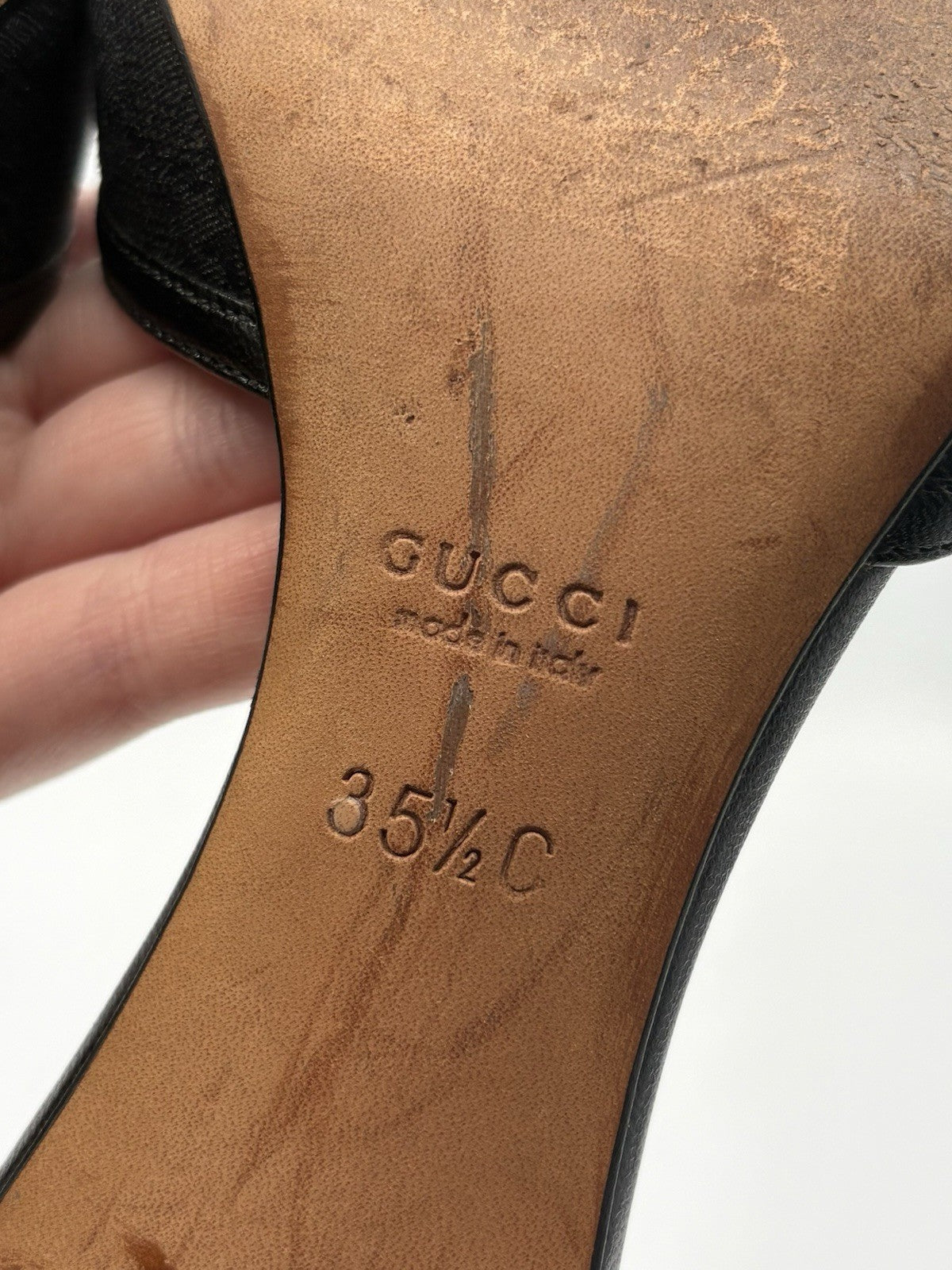 Gucci Black Canvas GG Monogram Kitten Heels with Braid Accent Size EU 35.5