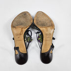 Vintage Prada Leather Flower Mule Heels