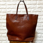 Polo Ralph Lauren Vintage Big Pony Embossed Leather Tote Bag Brown Large