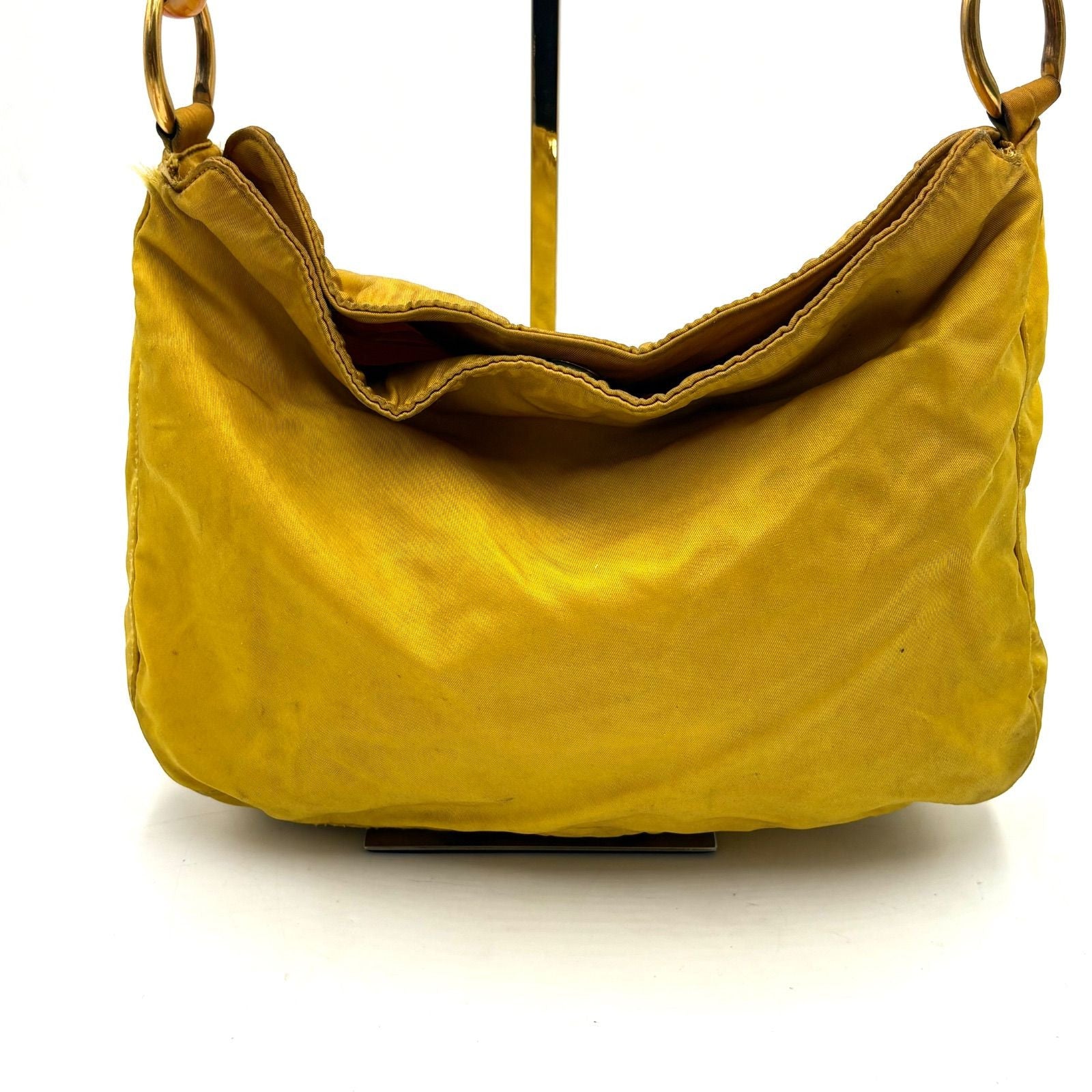 Vintage Christian Dior Yellow Nylon Shoulder Bag - Made in Italy