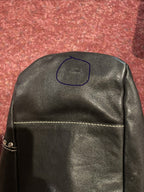 Francesco Biasia Y2K Black Leather Studded Hobo Shoulder Bag Large