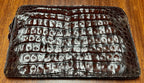 Vintage Dark Brown Crocodile Leather Clutch