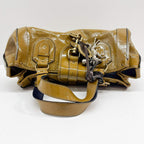 CHLOÉ Paddington Horse Charm Ocher Brown Patent Leather Shoulder Bag