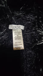 Caché Black Faux Fur Trim Leather Jacket Medium