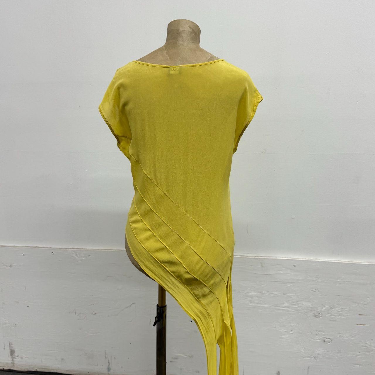 Vintage D&G Dolce & Gabbana Yellow Silk Asymmetric Shredded Top