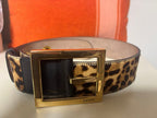 Gucci Belt Leopard Calf Fur Leather Vintage Rare Deadstock Not Used