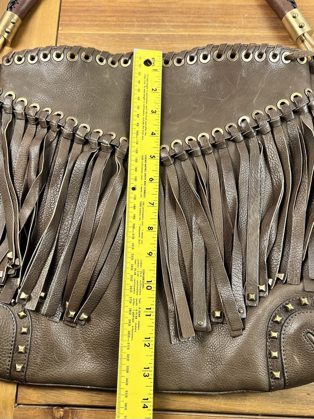 Michael Kors Brown Leather Fringe Handbag