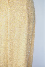 Vintage 90s Gold Beaded Sequin Silk Halter Gown Size S