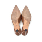 Vintage Manolo Blahnik  Bow Fringe Detail Pointed Toe Kitten Heel Mules 39.5