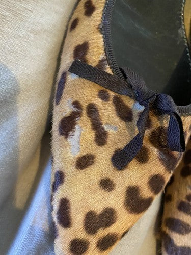 Vintage Prada Pony Hair Animal Print Pointed Toe Flats