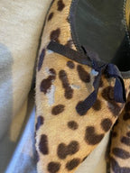 Vintage Prada Pony Hair Animal Print Pointed Toe Flats