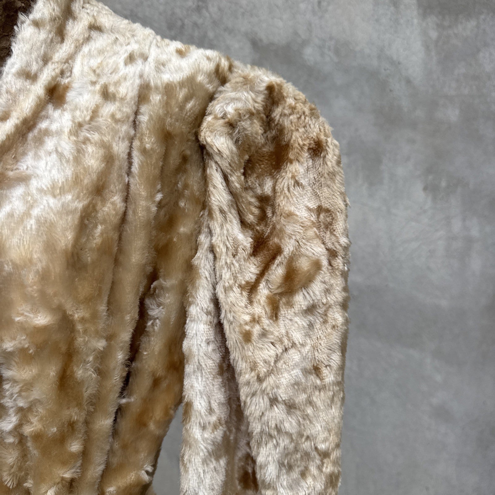Vintage 1930s Fuzzy Plush Teddy Bear Dressing Gown Robe Coat Art Deco Dress
