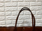 Polo Ralph Lauren Vintage Big Pony Embossed Leather Tote Bag Brown Large