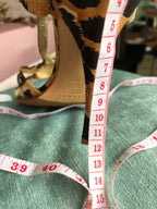 Vintage Casadei Leopard Rhinestone Sandals Y2K Crystal Slingback Heels 9.5 Flaw