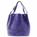 Hermes Market GM Shoulder Bag Suede Purple 1982 Women's #NB1676