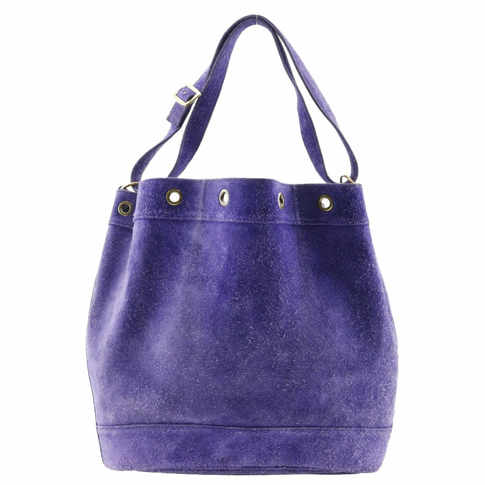 Hermes Market GM Shoulder Bag Suede Purple 1982 Women's #NB1676
