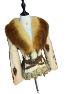 Wool Coat with Fox Fur Collar and Cuffs