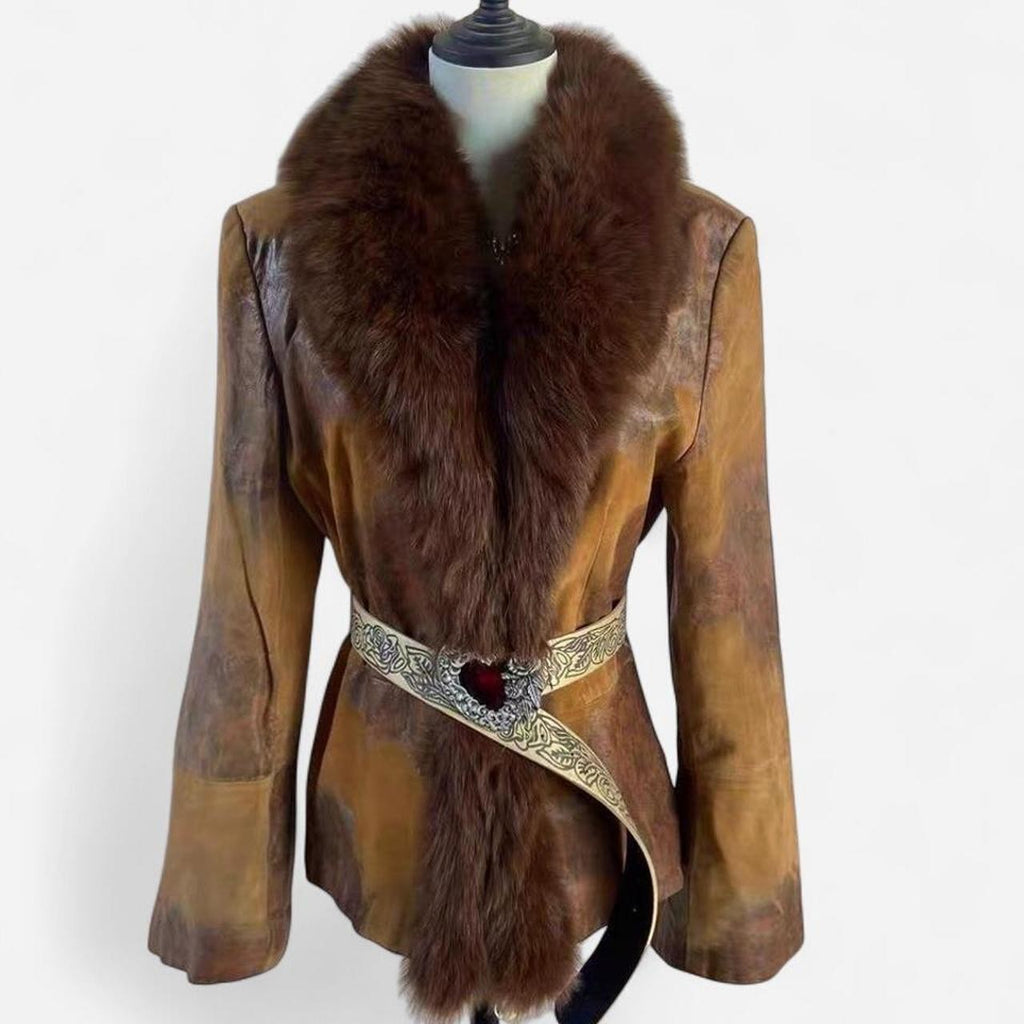 Women's Brown Genuine Fur Jacket