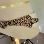 Insane Vintage 80s Rock 'N Roll Glam White Leather Animal Print Pony Hair Belt M