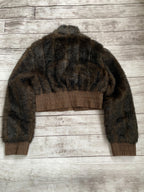 CROPPED 2000s JAPANESE ISSEY MIYAKE STYLE RARE LUXURY FAUX FUR  JACKET