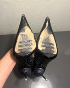 Gianmarco Lorenzi Ladies 37.5 4 Heels Python Exotic Nail Heel Pointed Slim Toe