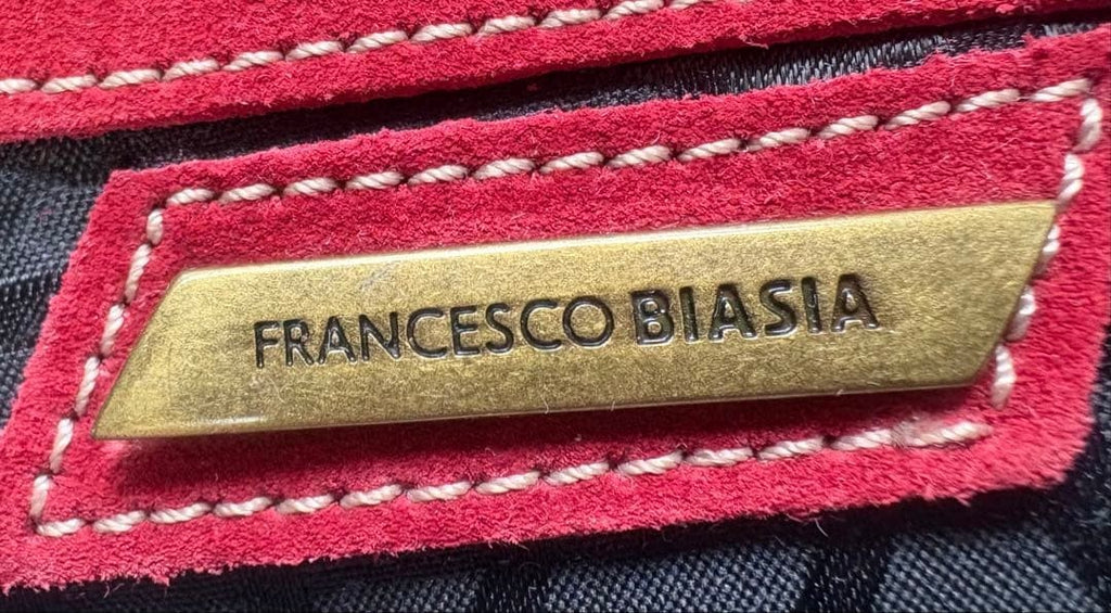 Francesco Biasia Red Suede Shoulder Hobo Bag