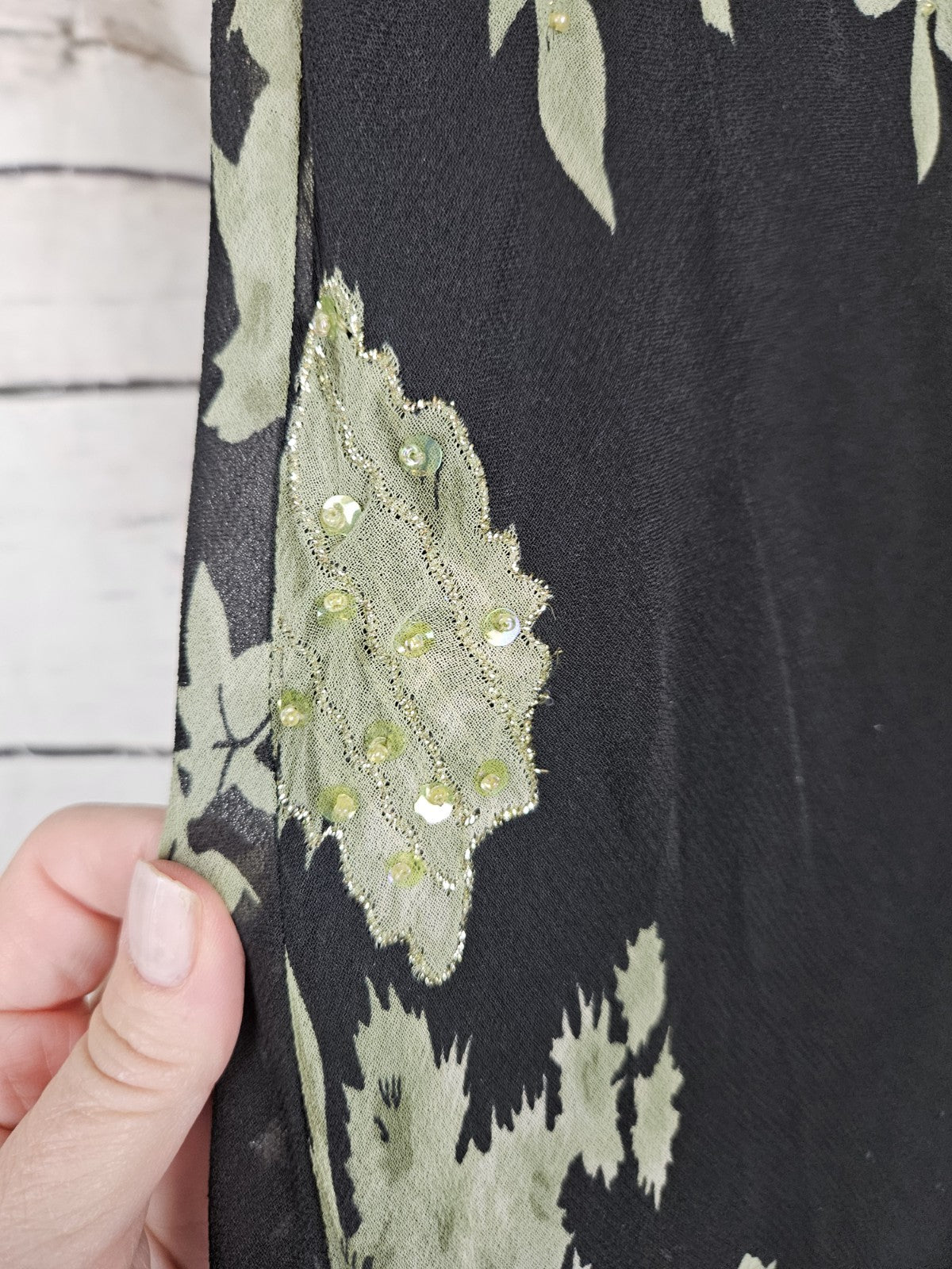 Vintage Bias Floral Beaded Overlay Slip Dress