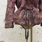 Vintage Y2K Mauve Rabbit & Coyote Fur Jacket
