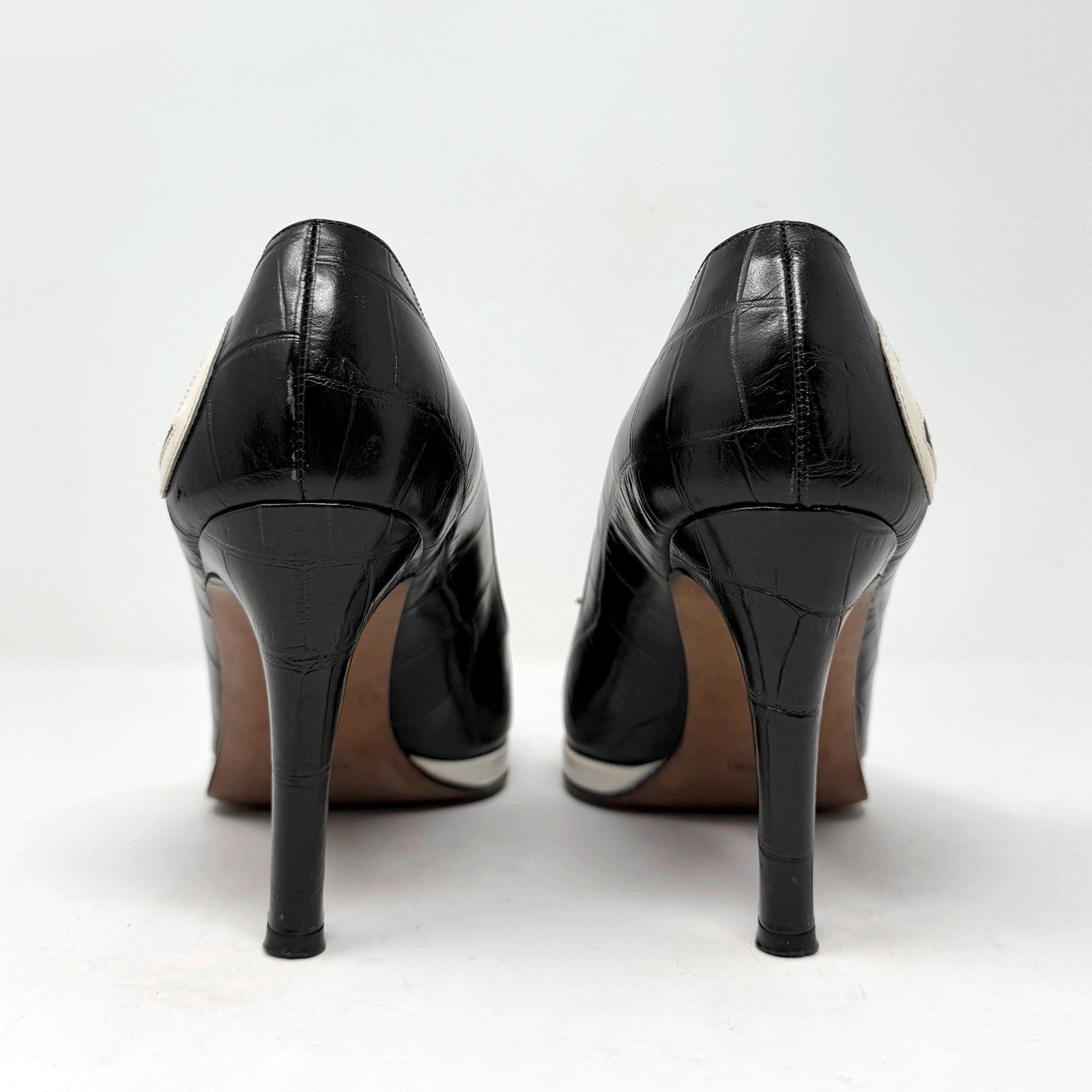 Dior Galliano Era Vintage Pumps Black White Lace-Up Sporty Heel Size 39 Italy