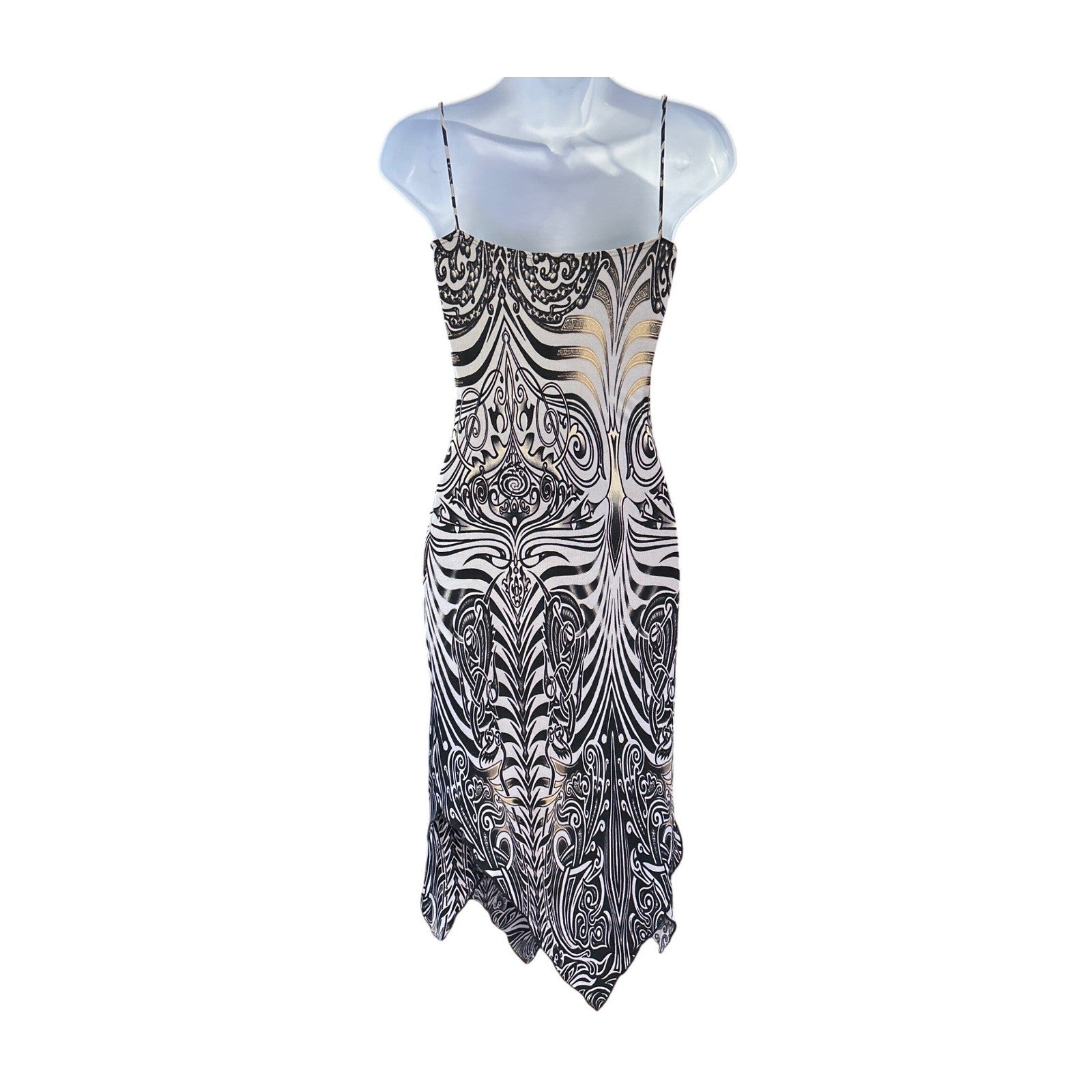 Y2K Evolution Not Revolution Midi Dress Asymmetrical Hem