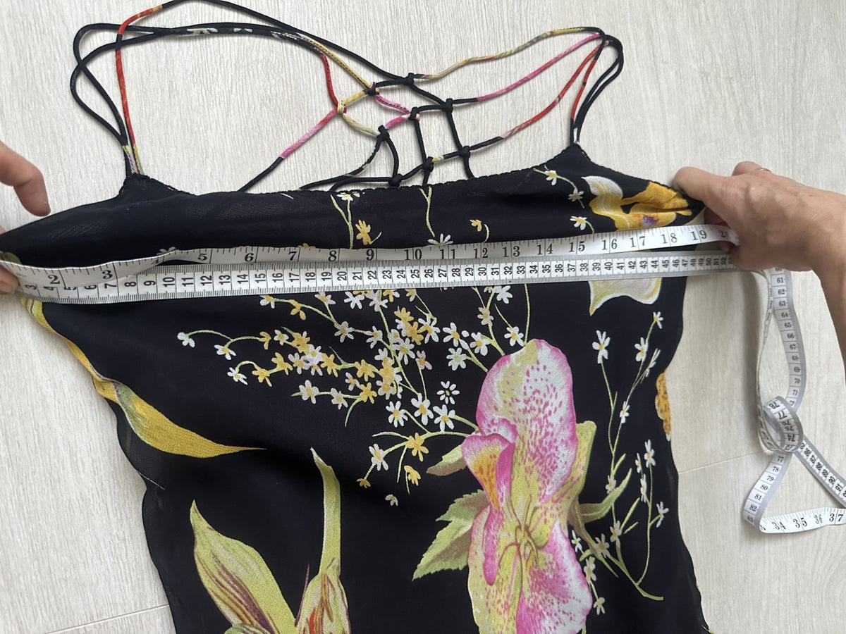 René Derhy Y2K Floral Spider Back Midi Dress