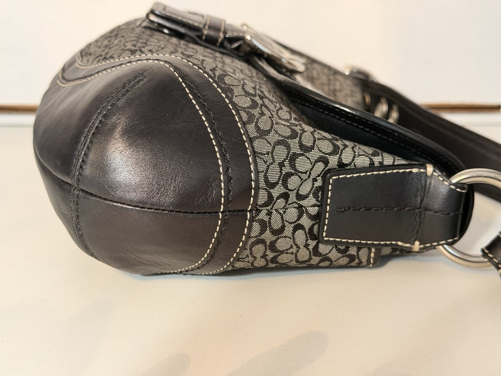 Coach Vintage Y2K Soho Black Signature Canvas Shoulder Bag