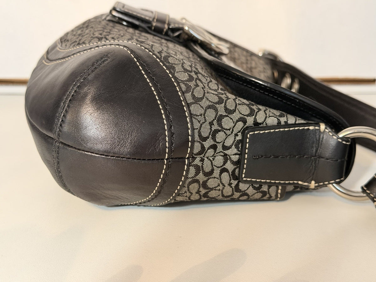 Coach Vintage Y2K Soho Black Signature Canvas Shoulder Bag
