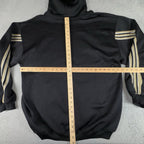 VTG 90s Adidas Hoodie Men Large Black Gold Stripes Athletic Pullover Made In USA