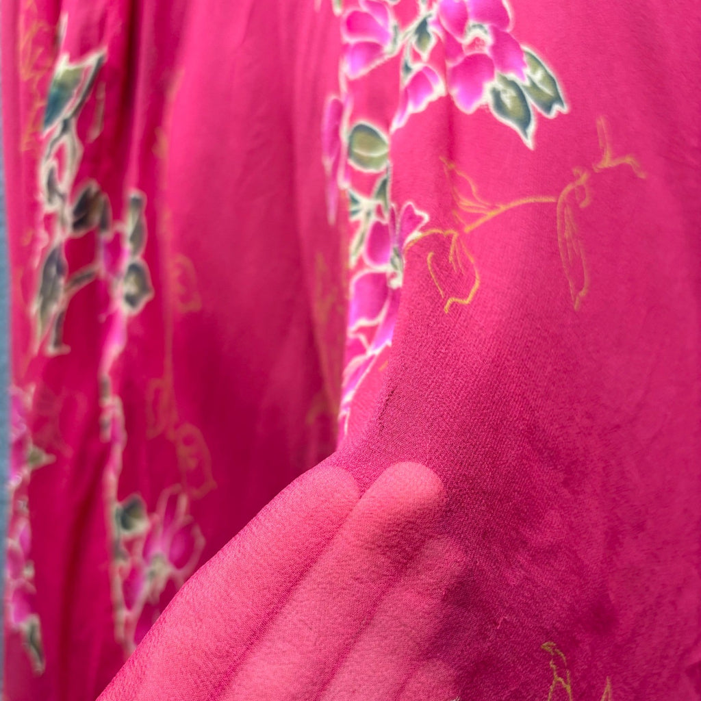 Vintage Pink Floral Beaded Cowl Neck Maxi Dress