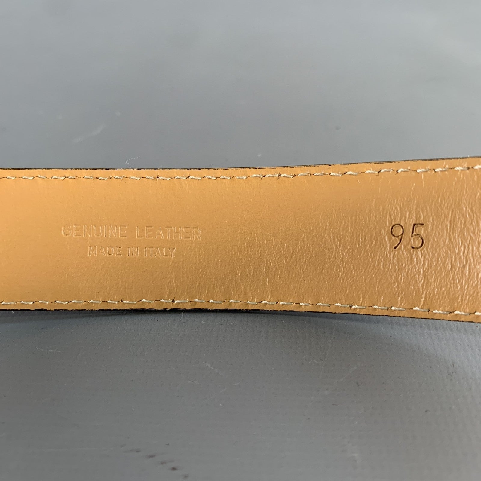 VINTAGE Size 34 Beige Pony Hair Leather Belt