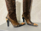 Gianmarco Lorenzi Limited Cowboy Women Boots Very Sexy Heels Size 37