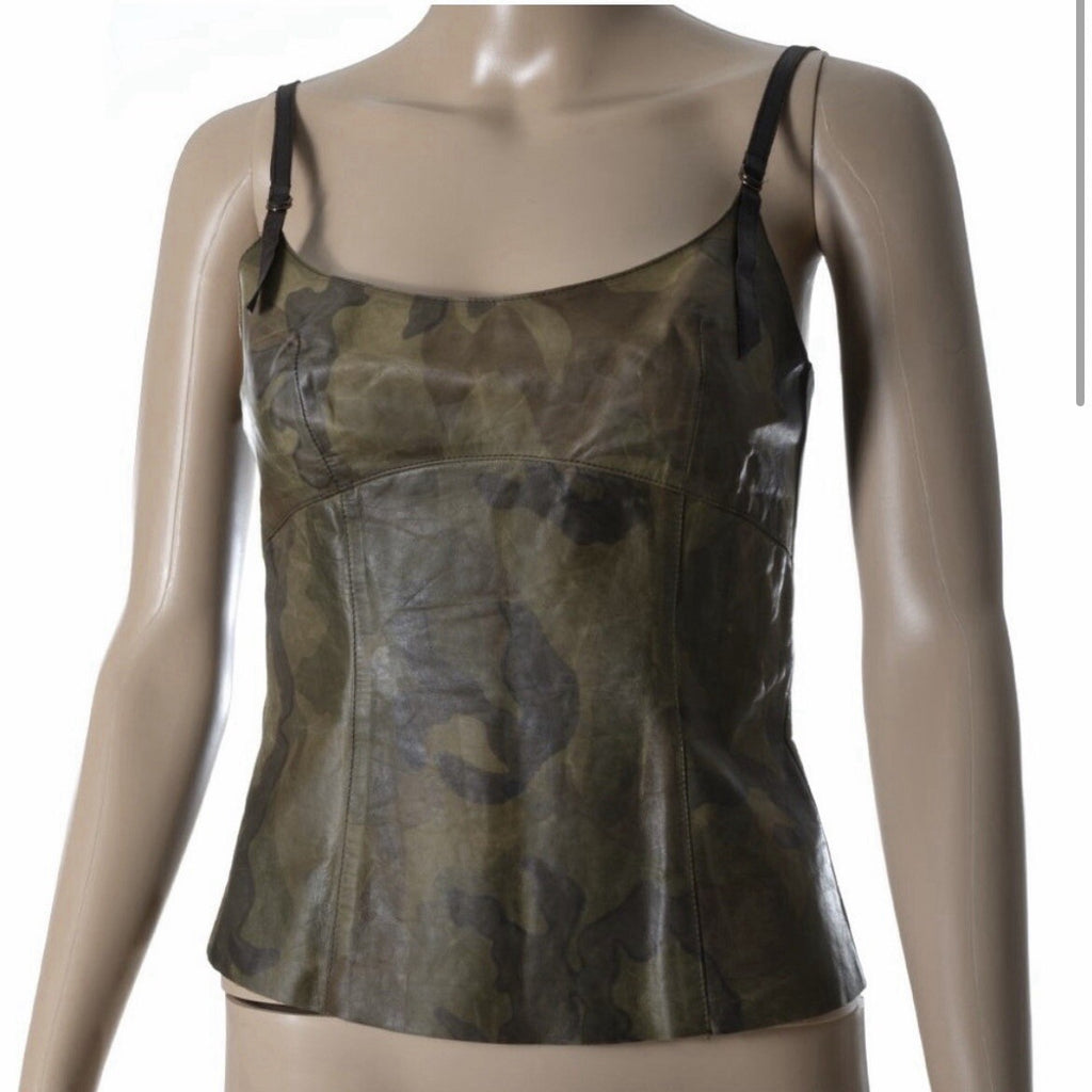 Plein Sud Genuine Leather Tank Top Size 38