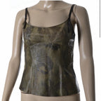 Plein Sud Genuine Leather Tank Top Size 38