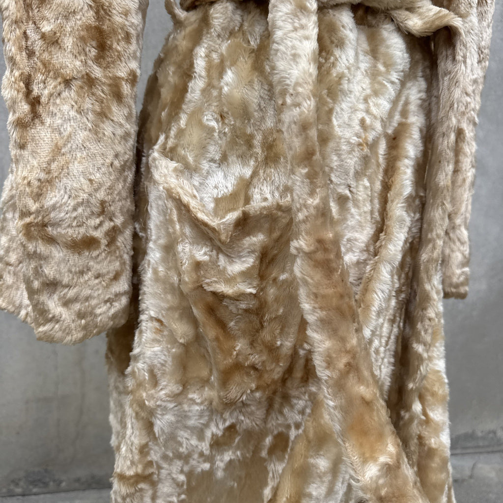 Vintage 1930s Fuzzy Plush Teddy Bear Dressing Gown Robe Coat Art Deco Dress