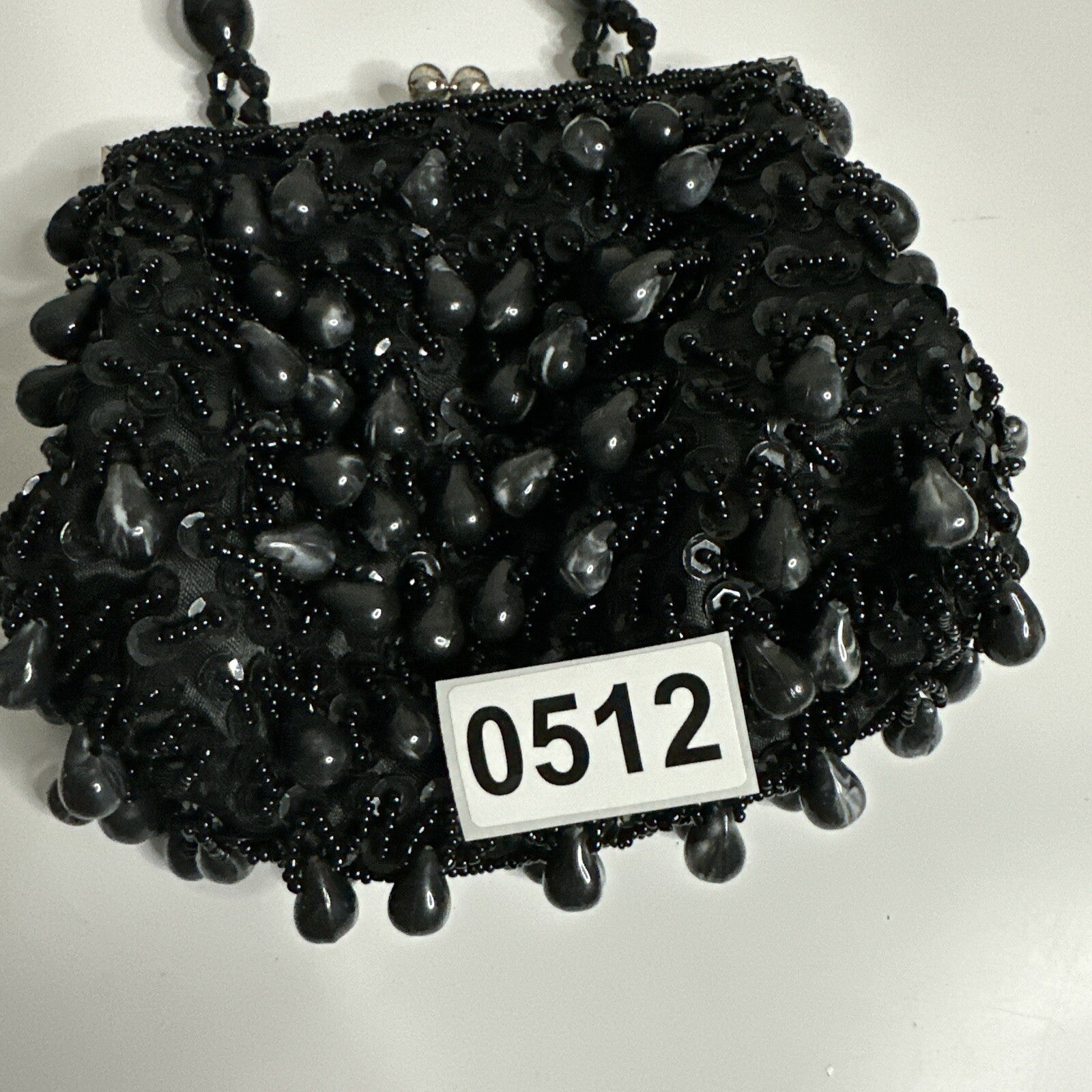 CARA NY IN’S WOMENS BEADED EVENING BAG PROM CLUTCH PURSE USED 4.5” HANDLE