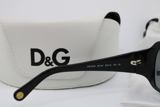 NEW DOLCE & GABBANA D&G 3048 501/87 BLACK VINTAGE AUTHENTIC SUNGLASSES 59-16